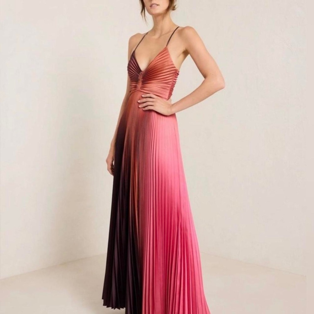 A.L.C. Ariya ombré satin pleated Dress